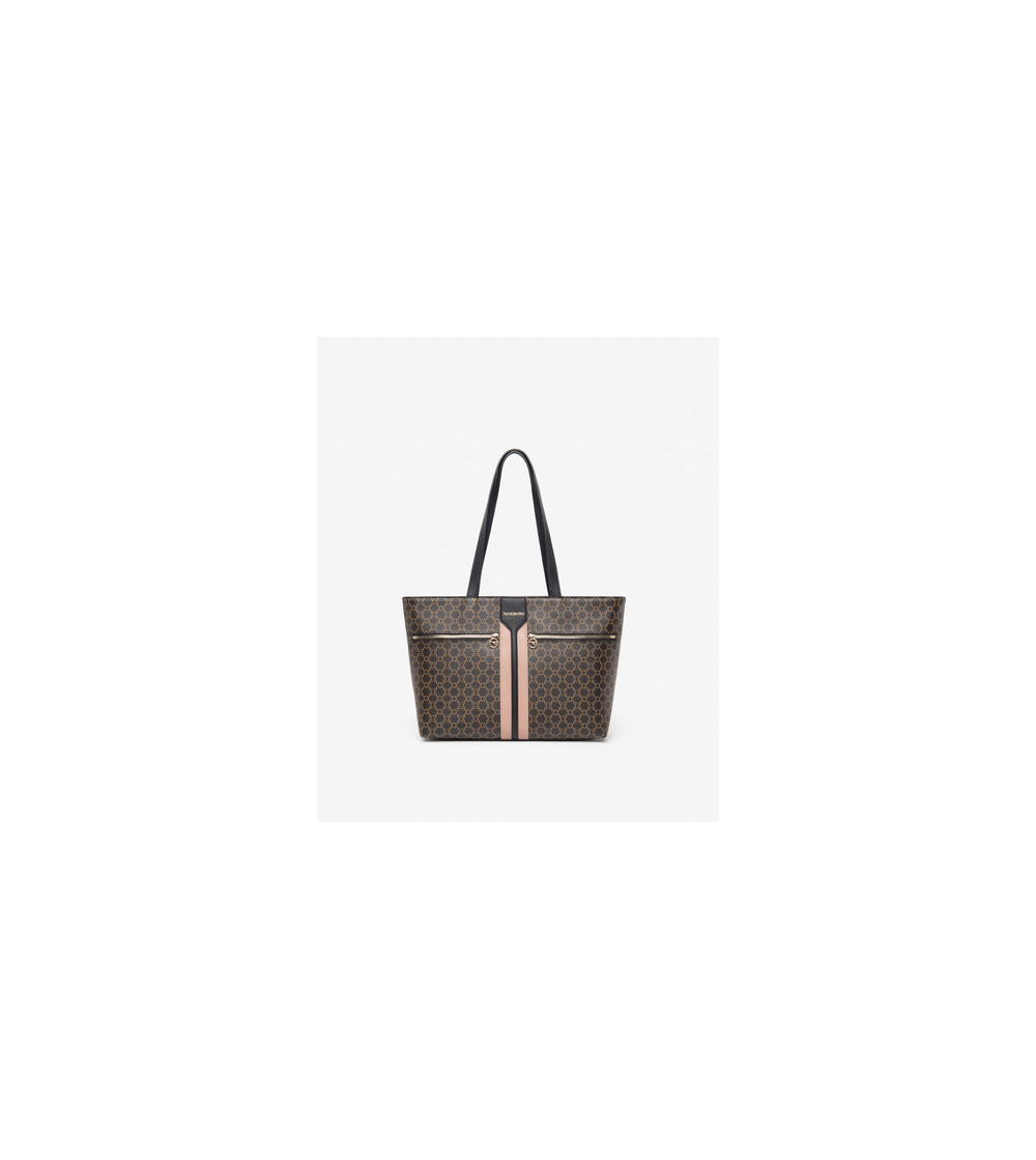 Nero Giardini Borsa a Spalla Doppia Zip Frontale Chiusura Zip Superiore Logo Testa di Moro