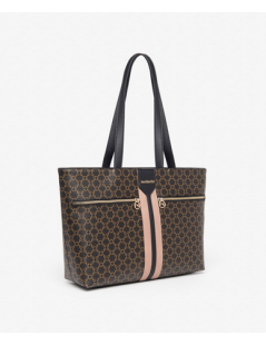 Nero Giardini Borsa a Spalla Doppia Zip Frontale Chiusura Zip Superiore Logo Testa di Moro