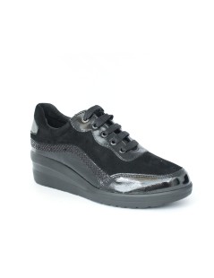 Cinzia Soft Sneakers Comfort Agile Camoscio Nero