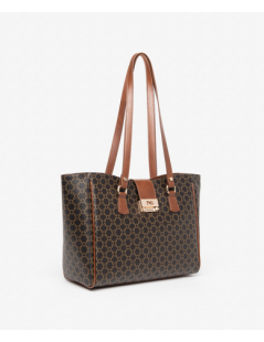 Nero Giardini Borsa a Spalla Chiusura Zip e Gancio Tasca Retro Logo Testa di Moro