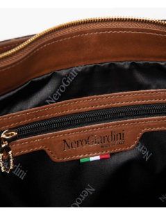 Nero Giardini Borsa a Spalla Chiusura Zip e Gancio Tasca Retro Logo Testa di Moro