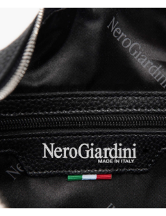 Nero Giardini Shopper Tracolla Ecopelle Chiusura Zip Tasca Retro Nero