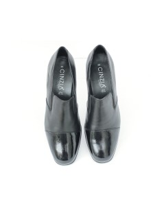 Cinzia Soft Mocassino Classic Tacco Medio Puntale Vernice Nero