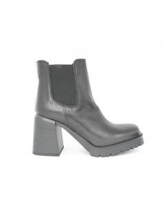 Carla De' Medici Tronchetto Tacco Alto Carro Elastici Laterali Nero