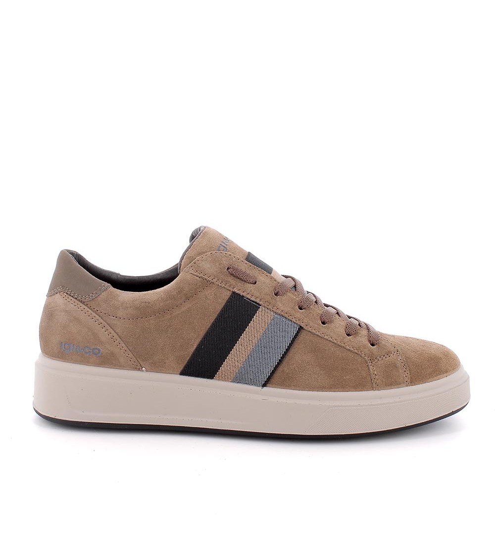 IGI&Co Sneakers Uomo Cassetta Fascia Laterale Camoscio Sesamo