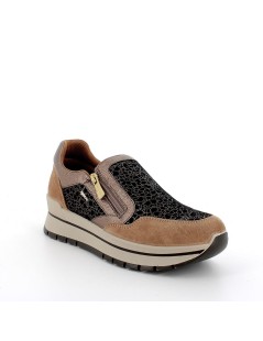 IGI&Co Sneakers Slipon Balance Zip Camoscio Caramel