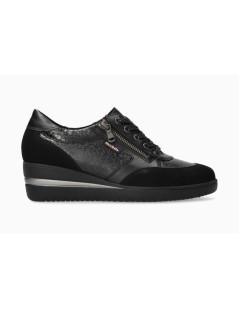 Mobils Sneakers Fondo Medio Lacci e Zip Laterale Nero