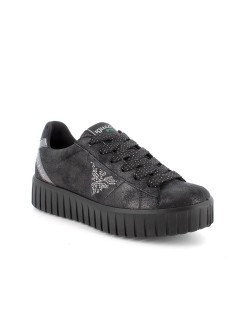 IGI&Co Sneakers Vegan Fondo Multirighe Laminato Nero