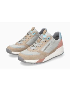 AllRounder Sneakers Camoscio e Tessuto Zip Laterale e Lacci Tortora