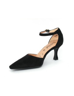 Cinzia Soft Decollette Tacco Medio Braccialetto Camoscio Nero