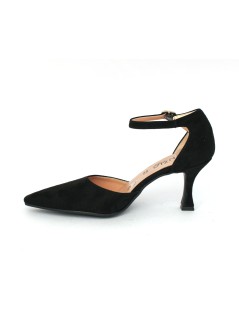 Cinzia Soft Decollette Tacco Medio Braccialetto Camoscio Nero