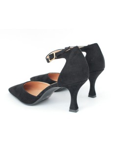 Cinzia Soft Decollette Tacco Medio Braccialetto Camoscio Nero