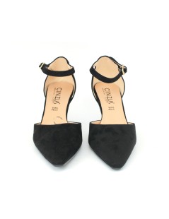 Cinzia Soft Decollette Tacco Medio Braccialetto Camoscio Nero