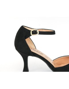 Cinzia Soft Decollette Tacco Medio Braccialetto Camoscio Nero