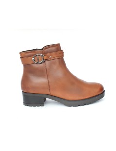 Cinzia Soft Tronchetto Tacco Medio Fibbia Nappa Marrone