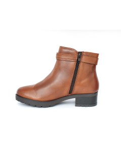 Cinzia Soft Tronchetto Tacco Medio Fibbia Nappa Marrone