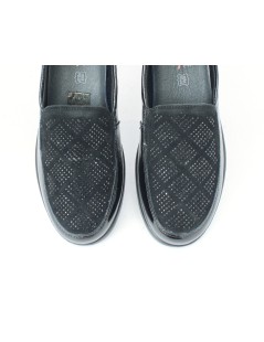 Enval Soft Mocassino Class Vaschetta strass Naplak Nero
