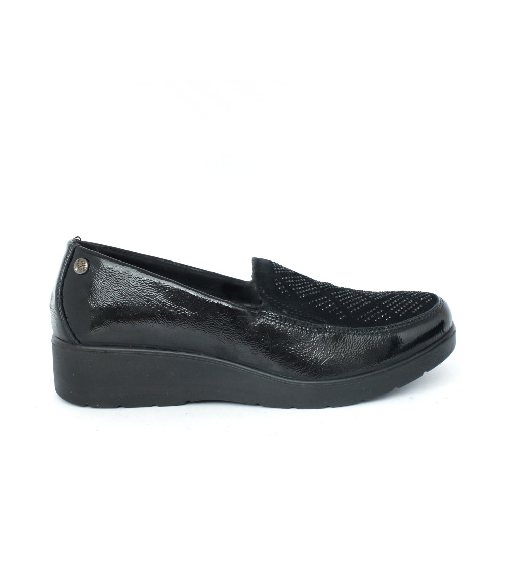 Enval Soft Mocassino Comfort Vaschetta Strass Naplak Nero