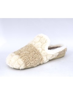 Grunland Ciabatta Morbida Fasce Peluche Lana Beige