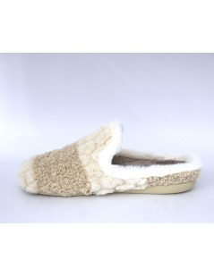 Grunland Ciabatta Morbida Fasce Peluche Lana Beige