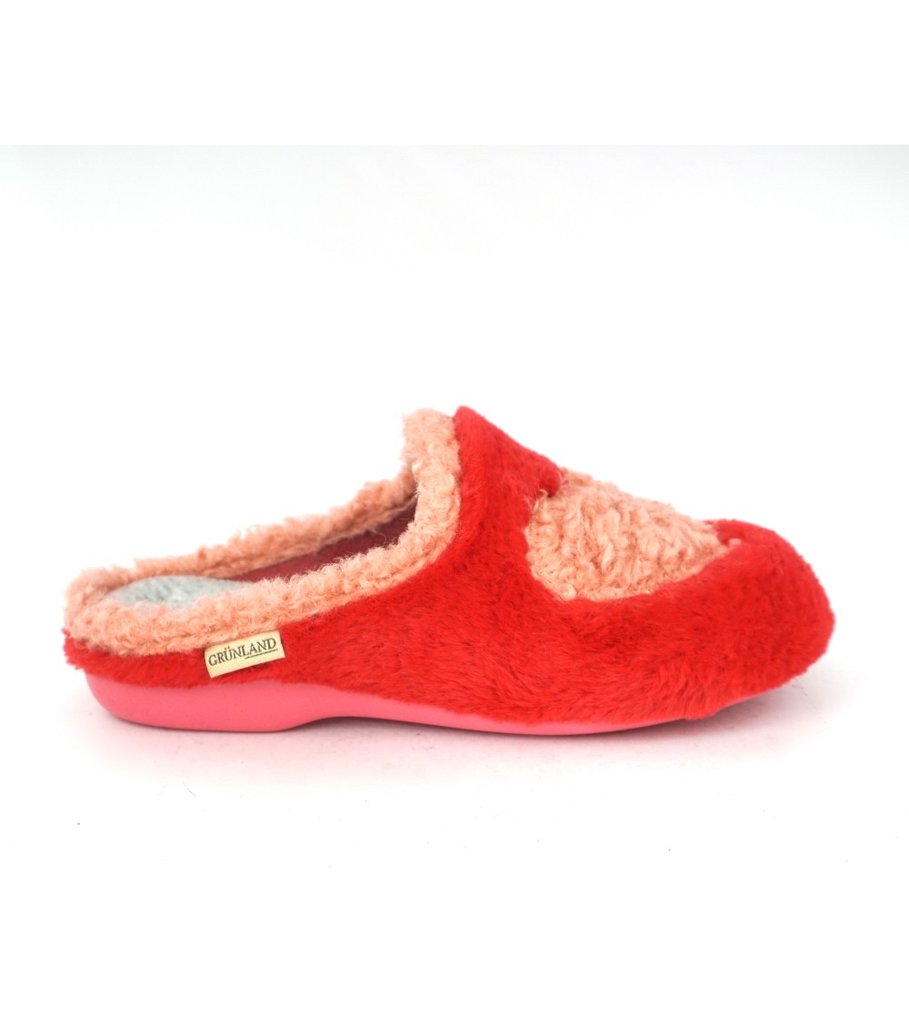 Grunland Ciabatta Peluche Cuore Fuxia Cipria