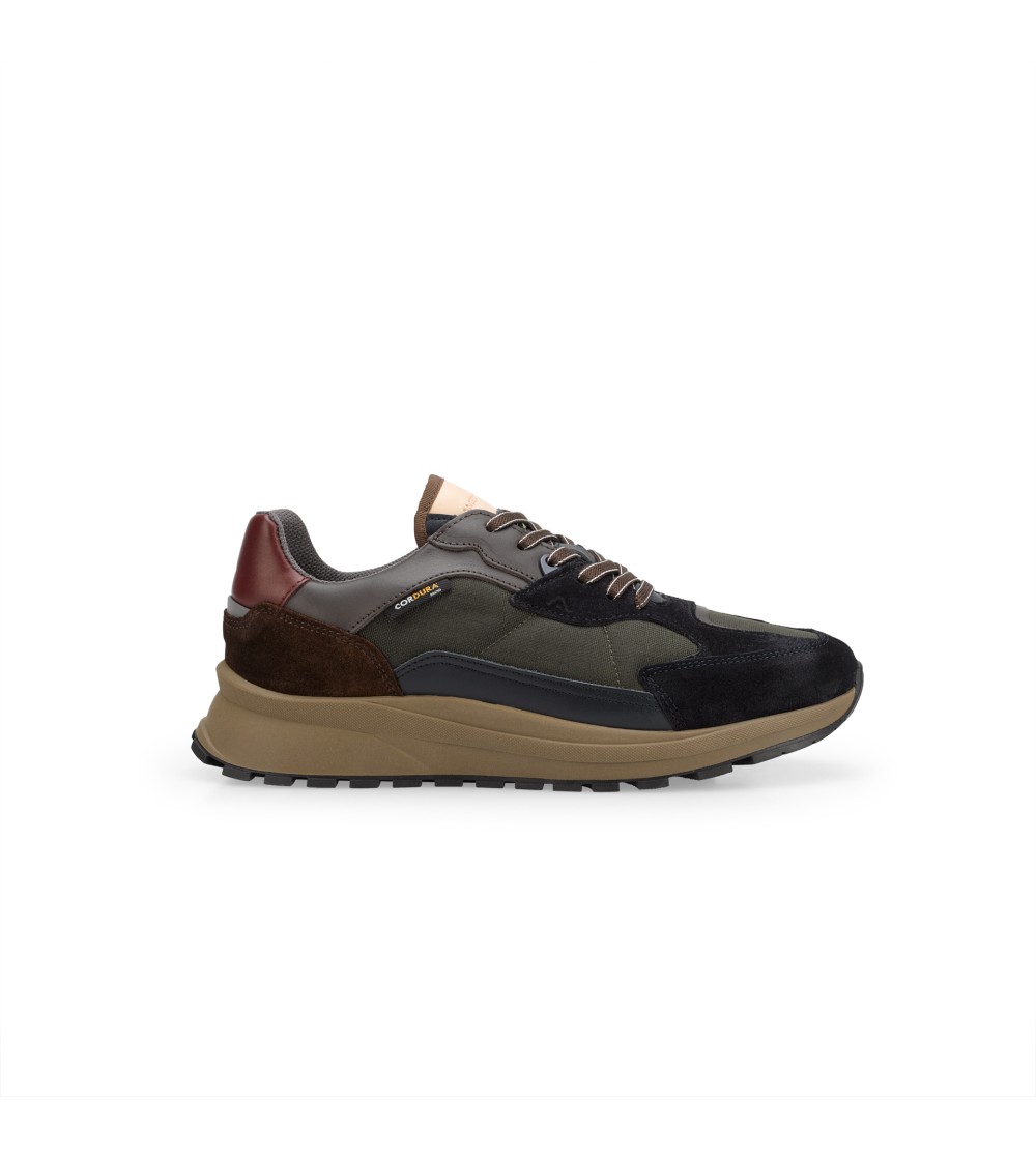 Ambitious Sneakers Fondo Medio Tre Colori Blu Foresta Marrone
