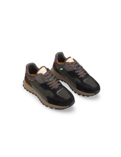 Ambitious Sneakers Fondo Medio Tre Colori Blu Foresta Marrone
