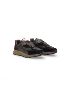 Ambitious Sneakers Fondo Medio Tre Colori Blu Foresta Marrone