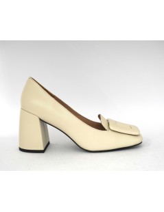 Bibi Lou MARLA Décolleté Tacco Medio con Spilla Nappa Bianco