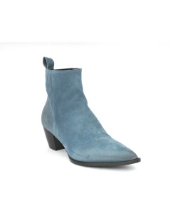 Emanuela Passeri Texano Tacco Medio Zip Camoscio Jeans