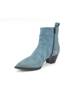 Emanuela Passeri Texano Tacco Medio Zip Camoscio Jeans