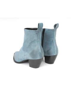 Emanuela Passeri Texano Tacco Medio Zip Camoscio Jeans