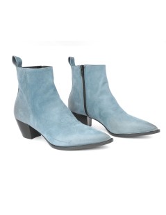 Emanuela Passeri Texano Tacco Medio Zip Camoscio Jeans