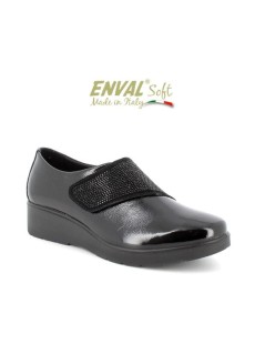 Enval Soft Slipon Fascia Velcro Strass Nero