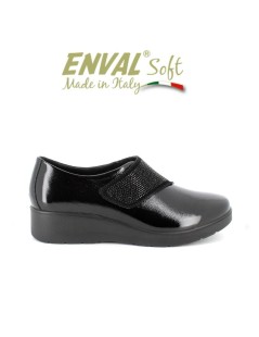 Enval Soft Slipon Fascia Velcro Strass Nero