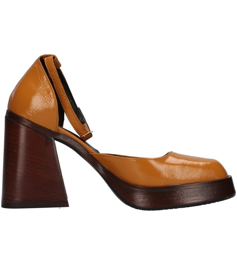 Brando Decollette Plateau Braccialetto Tacco Piramide Curcuma