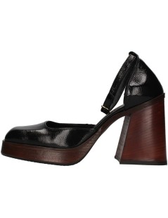 Brando Decollette Plateau Braccialetto Tacco Piramide Nero