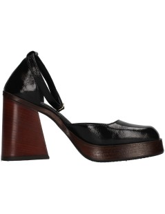 Brando Decollette Plateau Braccialetto Tacco Piramide Nero