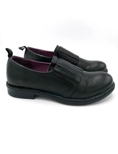 Bueno Mocassino Slipon Elastici Collo Nappa Nero