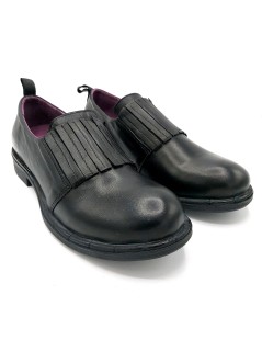 Bueno Mocassino Slipon Elastici Collo Nappa Nero