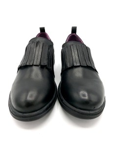 Bueno Mocassino Slipon Elastici Collo Nappa Nero