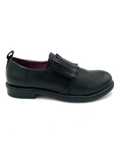 Bueno Mocassino Slipon Elastici Collo Nappa Nero