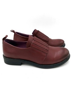 Bueno Mocassino Slipon Elastici Collo Nappa Vino