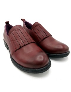Bueno Mocassino Slipon Elastici Collo Nappa Vino
