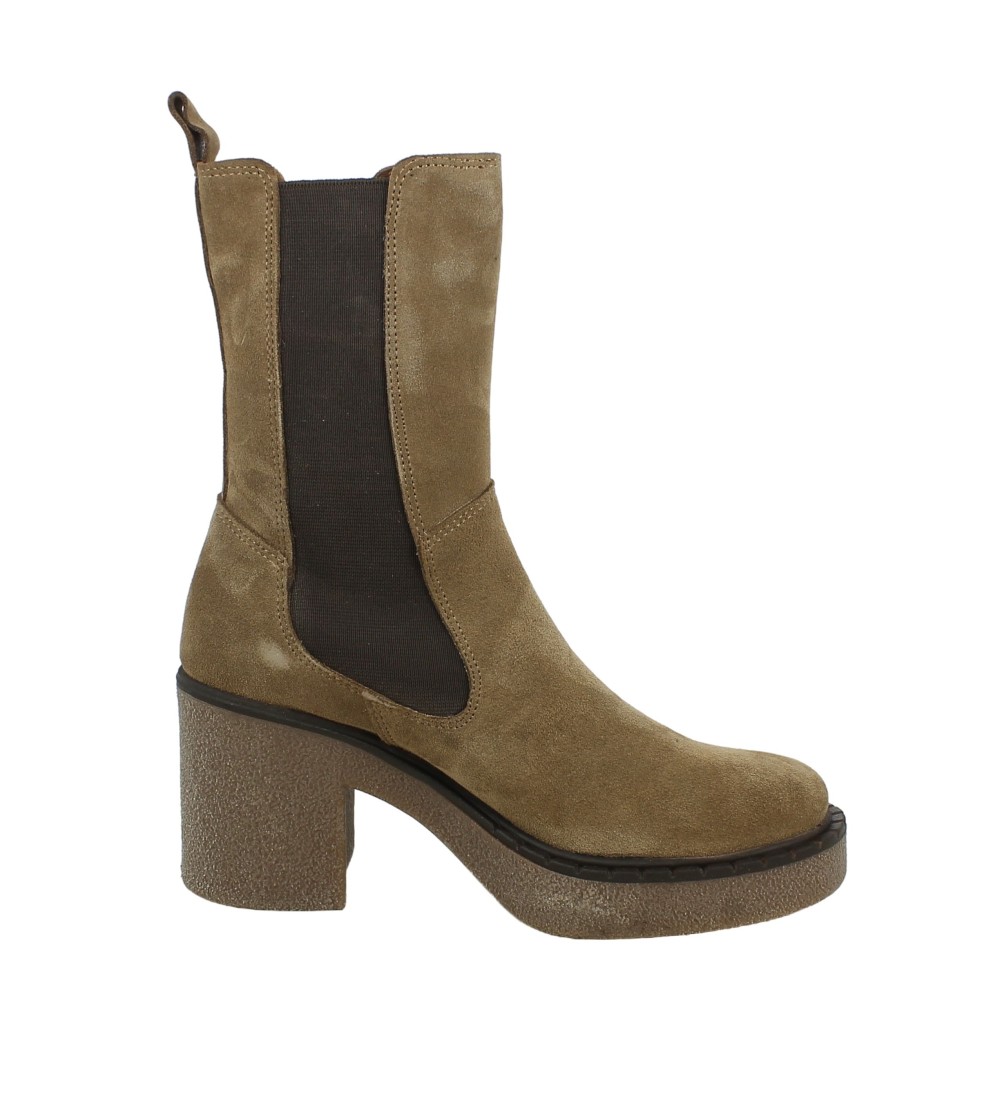 Bueno Tronchetto Doppio Elastico Fondo Crepes Cuoio