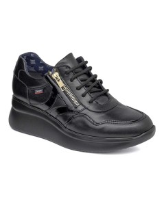 Callaghan Sneakers Zeppa Alta Vaschetta Zip Nero