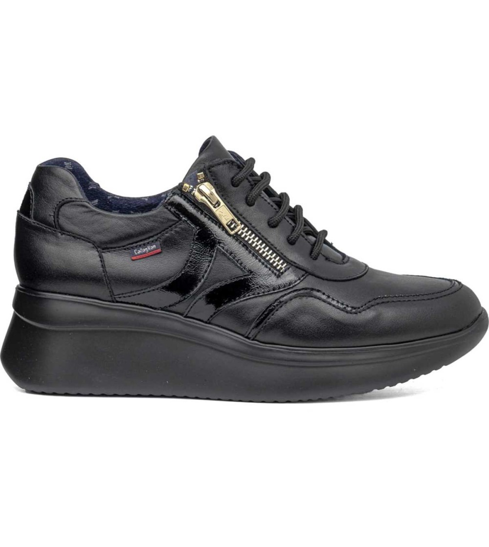 Callaghan Sneakers Zeppa Alta Vaschetta Zip Nero
