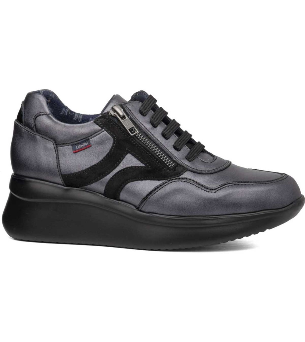 Callaghan Sneakers Zeppa Alta Vaschetta Zip Acero