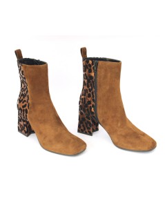 Le Gazzelle Tronchetti Tacco Medio Animalier Camoscio Marrone