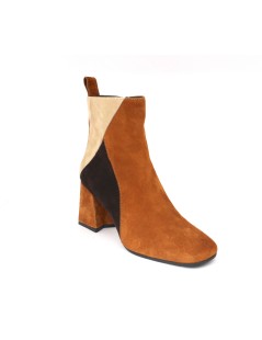 Le Gazzelle Tronchetti Tacco Medio Optical Camoscio Beige Brandy